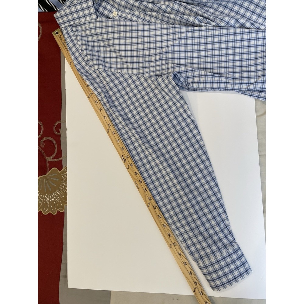 UNTUCKit Oliverhill Shirt Mens XL Blue Plaid Performance Stretch Long Sleeve - Picture 8 of 8
